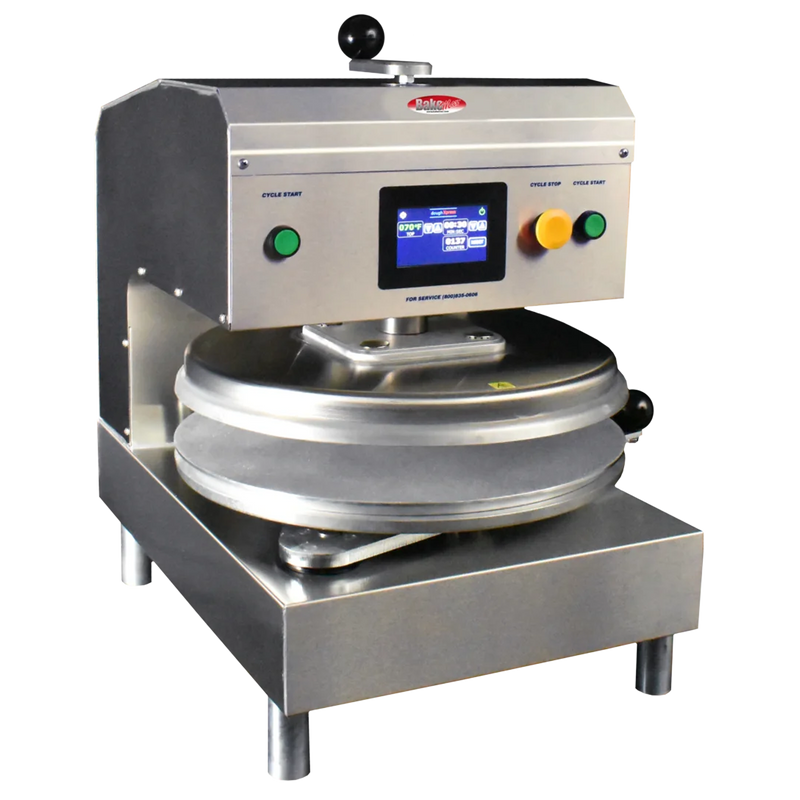 BakeMax BMDXESS Commercial Countertop Electric Dough Press – 18" Single Heat.