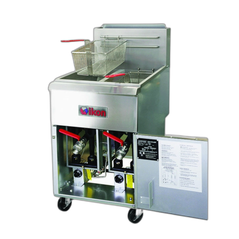 Ikon Cooking IGF-40/40 NG Split Tank Fryer 4-Tube