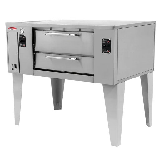 BakeMax BMBPD125 Commercial 66″ Wide Gas Pizza Stone Deck Oven – Floor Model.