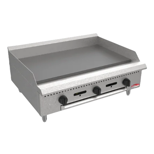 BakeMax BACG36 36" Countertop Gas Griddle – 90,000 BTU, Manual Controls.