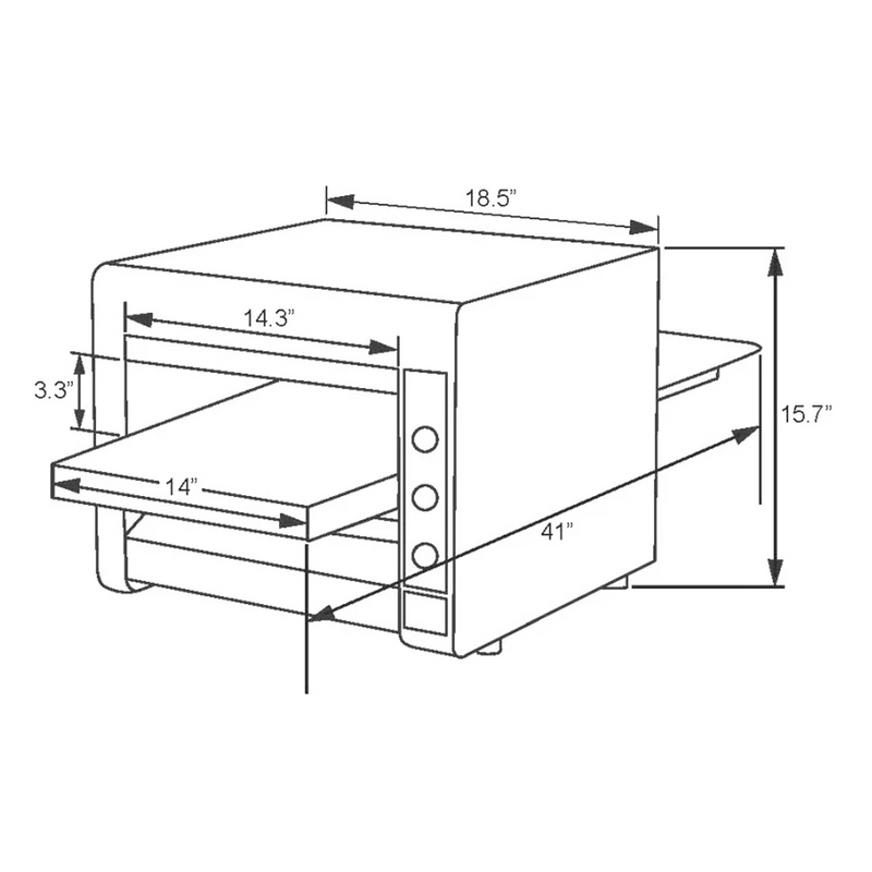BakeMax BMCB001 Commercial Countertop 14” Conveyor Pizza Oven.