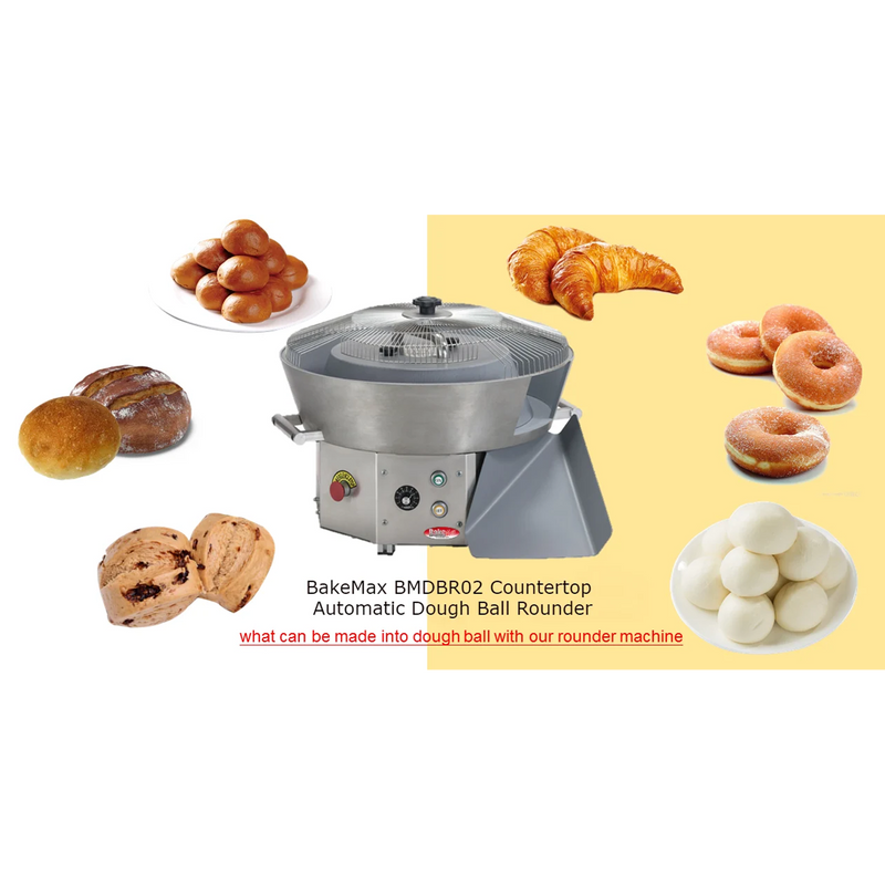 BakeMax BMDBR02 Countertop Automatic Dough Ball Rounder – 900 Pcs/Hour.