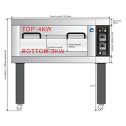 BakeMax BMDDD01 Single Deck Electric Stone Deck Oven – Fits Two Full-Size Pans.