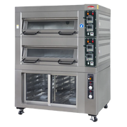 BakeMax BMDDD01 Single Deck Electric Stone Deck Oven – Fits Two Full-Size Pans.