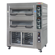BakeMax BMDDD02 Two-Deck Electric Artisan Stone Deck Oven – 2 Pan Wide.