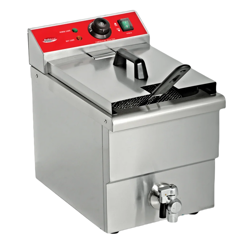 BakeMax BMFE010 6L Heavy Duty Countertop Electric Fryer – Stainless Steel.
