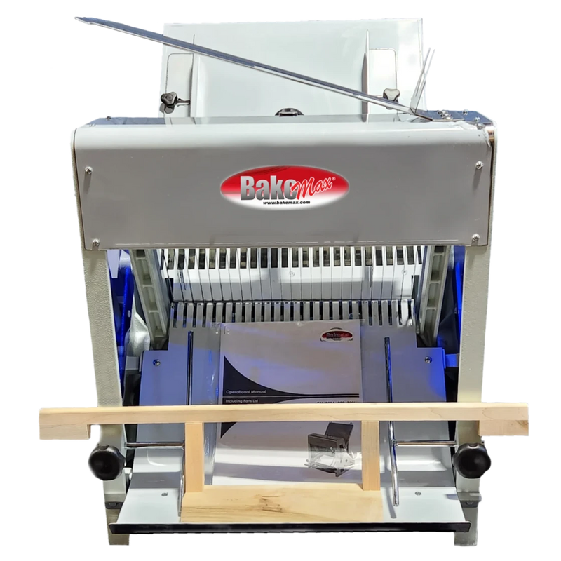 BakeMax BMGF001 Heavy-Duty Countertop Bread Slicer – 7/16" Slice, 35 Blades.