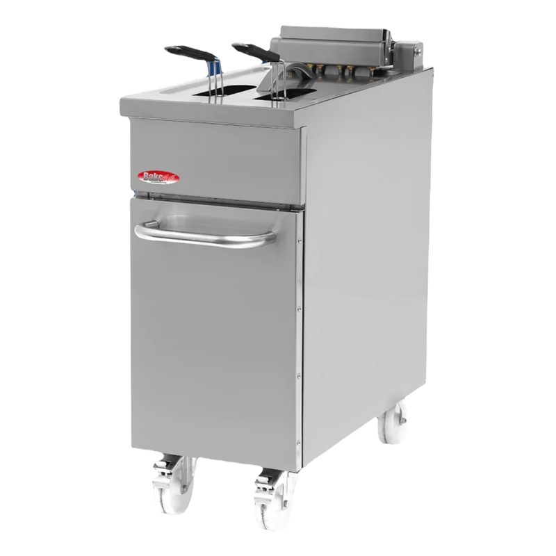 BakeMax BMPLS7FE010 Commercial Electric Floor Fryer – 18L / 40lbs Capacity.