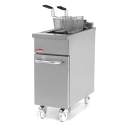 BakeMax BMPLS7FE020 22L / 50lbs Commercial Electric Floor Fryer with Lift-Up Elements.