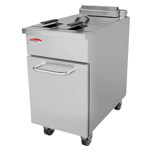 BakeMax BMPLS7FE030 Commercial Electric Floor Fryer | 34L / 75lbs Oil Capacity.
