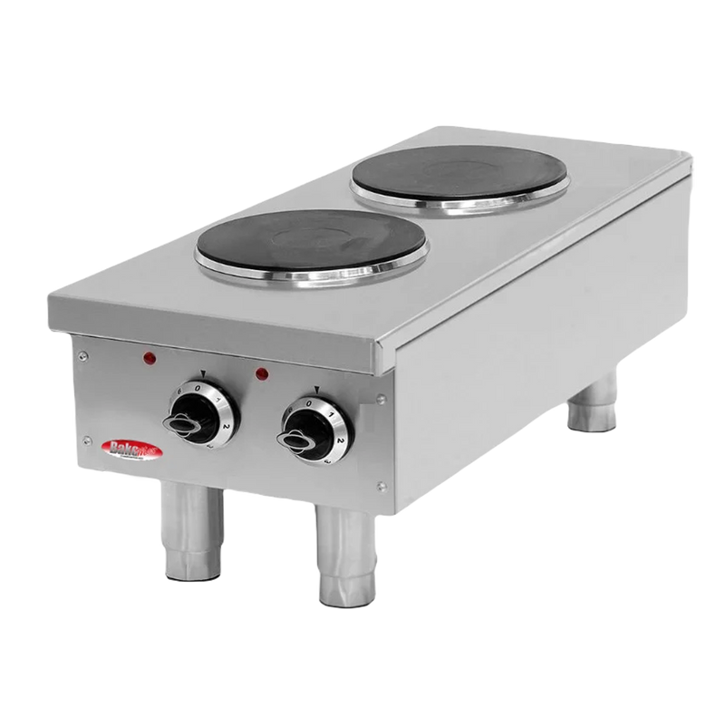 BakeMax BMPLS7KE010 Commercial 2-Burner Electric Hot Plate – Heavy Duty Countertop Cooker.