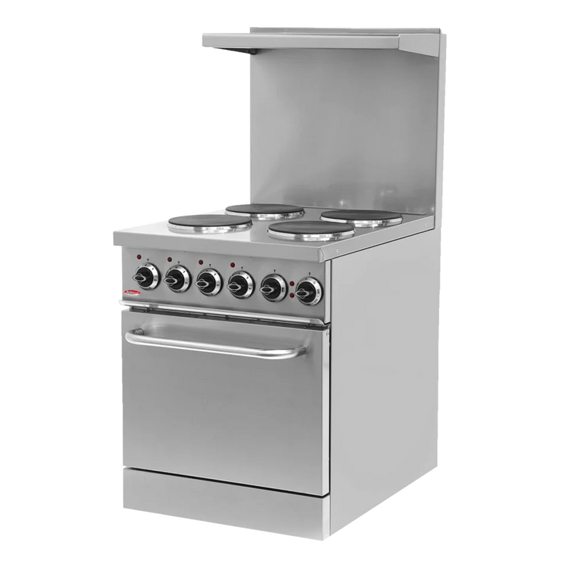 BakeMax BMPLS7KE021 Commercial 24” 4-Burner Electric Range – Heavy Duty Floor Model.