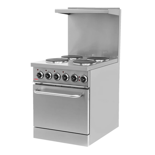 BakeMax BMPLS7KE021 Commercial 24” 4-Burner Electric Range – Heavy Duty Floor Model.