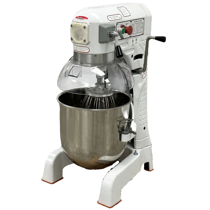 BakeMax BMPME30 30-Quart Floor Planetary Mixer | 3-Speed Gear Driven Commercial Dough Mixer.