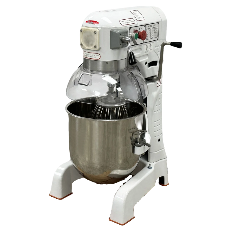 BakeMax BMPME30 30-Quart Floor Planetary Mixer | 3-Speed Gear Driven Commercial Dough Mixer.
