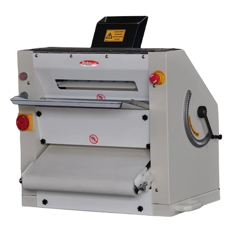 BakeMax BMPS001 Commercial Countertop 20" Two-Pass Heavy Duty Dough Sheeter.