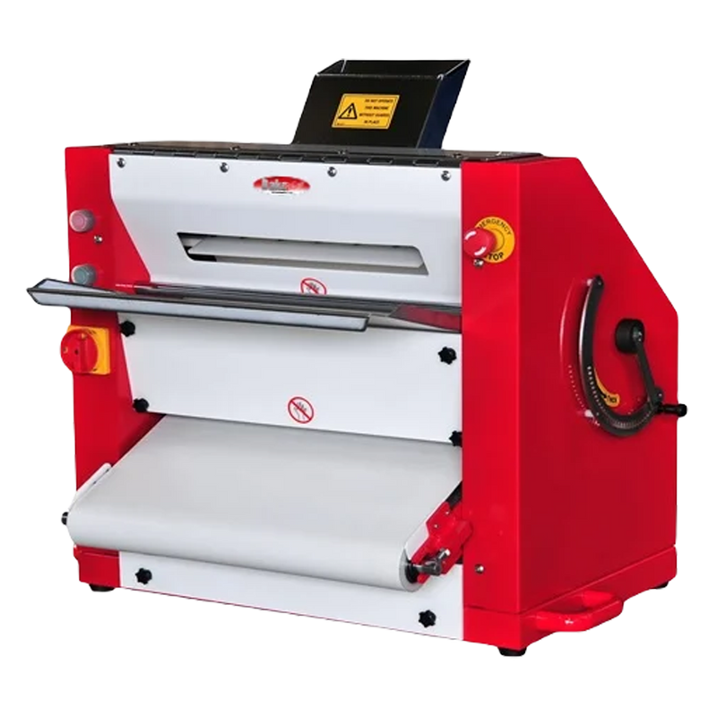 BakeMax BMPS001 Commercial Countertop 20" Two-Pass Heavy Duty Dough Sheeter.