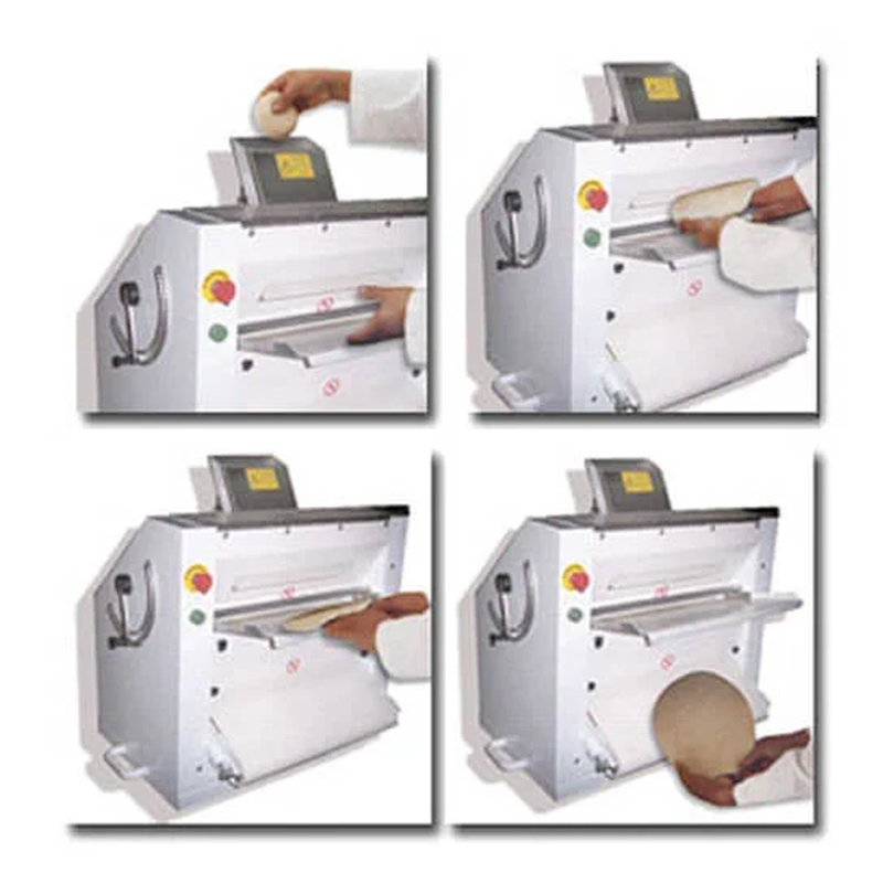 BakeMax BMPS001 Commercial Countertop 20" Two-Pass Heavy Duty Dough Sheeter.