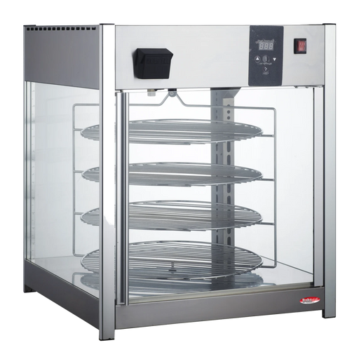 BakeMax BMPW418 Titan Series Countertop 4-Tier 18" Rotating Pizza Warmer.