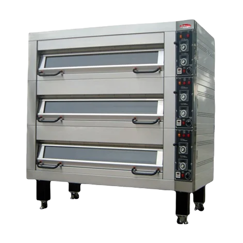 BakeMax BMSD001 Single Deck Electric Artisan Stone Deck Oven – One Pan Wide Floor Model.