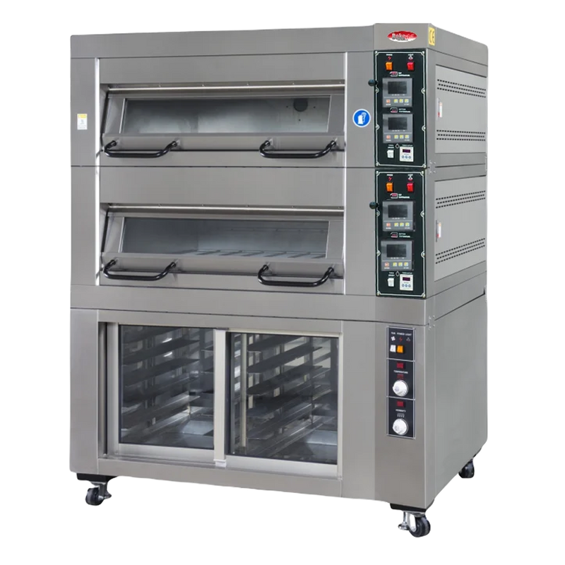 BakeMax BMSD001 Single Deck Electric Artisan Stone Deck Oven – One Pan Wide Floor Model.