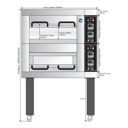 BakeMax BMSD002 Two Deck One Pan Wide Electric Artisan Stone Deck Oven.