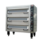 BakeMax BMSD002 Two Deck One Pan Wide Electric Artisan Stone Deck Oven.