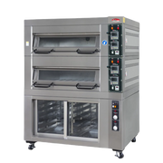 BakeMax BMSD002 Two Deck One Pan Wide Electric Artisan Stone Deck Oven.