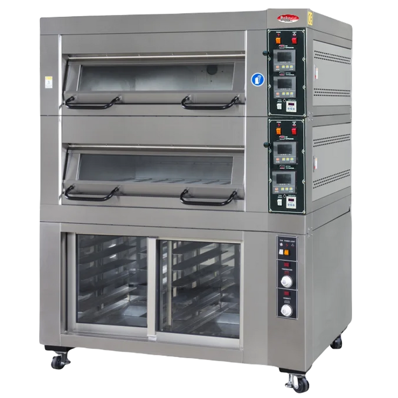 BakeMax BMSD003 Three Deck One Pan Wide Electric Artisan Stone Deck Oven – 47” Wide.