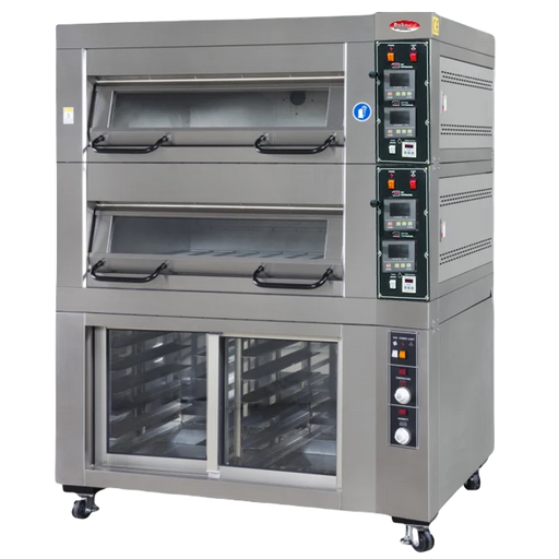 BakeMax BMSD003 Three Deck One Pan Wide Electric Artisan Stone Deck Oven – 47” Wide.