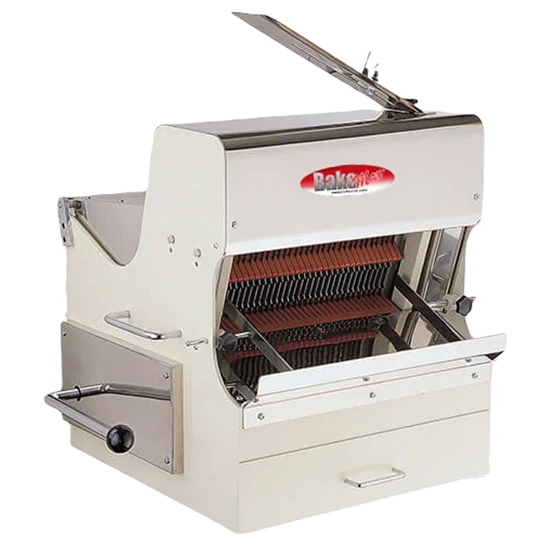 BakeMax BMSS001 Countertop Electric Artisan Safety Bread Slicer – 5/8″ Slice.