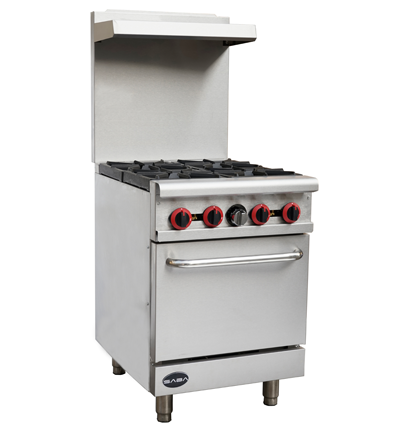 SABA GR-24 24" Gas Range, 4 Burners with Oven