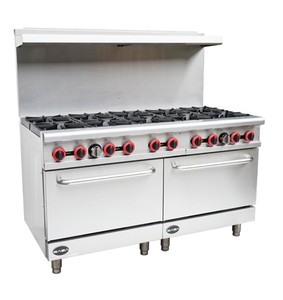 SABA GR-60 60" Gas Range, 10 Burners with Oven