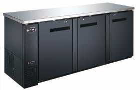 SABA SBB-27-90B - 27" Three Door Back Bar Cooler (Black)