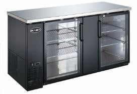 SABA SBBS--2273-R69G - 27" Two Glass Door Back Bar Cooler (Black)
