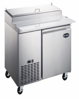 SABA SPP-44-6 - One Door Pizza Prep Table with Pans S/S Interior & Exterior