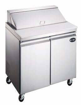 SABA SPS-48-12 - Two Door 48" Sandwich Prep Table with Pans S/S Interior & Exterior
