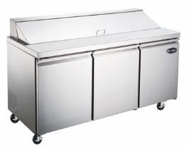 SABA SPS-60-16 - Two Door 60" Sandwich Prep Table with Pans S/S Interior & Exterior