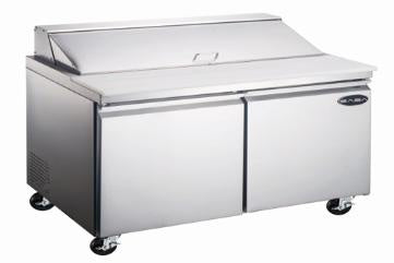 SABA SPS-72-18 - Three Door Sandwich Prep Table with Pans S/S Interior & Exterior