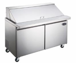 SABA SPSS--3263-R15M - Two Door 36" Mega Prep Table with Pans S/S Interior & Exterior